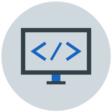 Kodlama. Web simgesi basit illüstrasyon