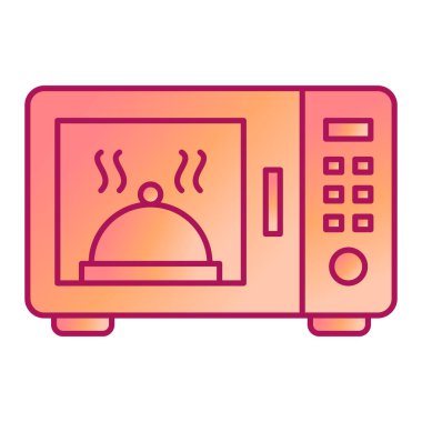 mikrodalga fırın ikonu vektörü. İnce çizgi işareti. izole edilmiş sınır sembolü çizimi