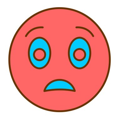 Ağlayan yüz simgesi ikon vektör illüstrasyonu
