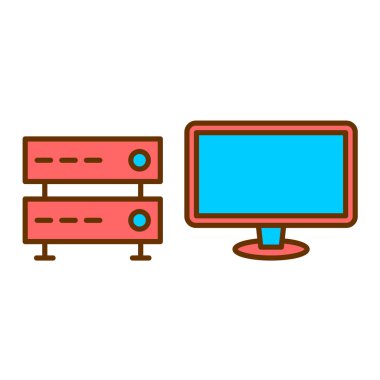 Bilgisayar ekranı ikon vektörü. İnce çizgi işareti. izole edilmiş sınır sembolü çizimi