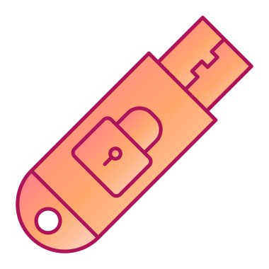 usb flash disk simge vektörü. İnce çizgi işareti. izole edilmiş sınır sembolü çizimi