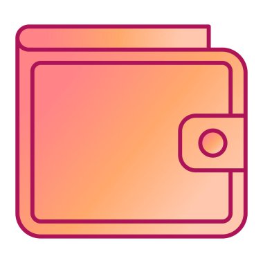 Cüzdan ikonu. Web için para vektör simgelerinin basit illüstrasyonu