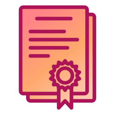 Sertifika. Web simgesi vektör illüstrasyonu