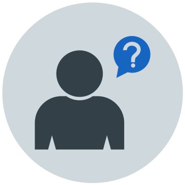 Soru işareti simgesi. düz tasarım biçimi.