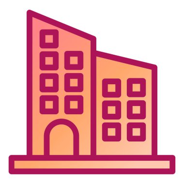 Bina. Web simgesi basit illüstrasyon