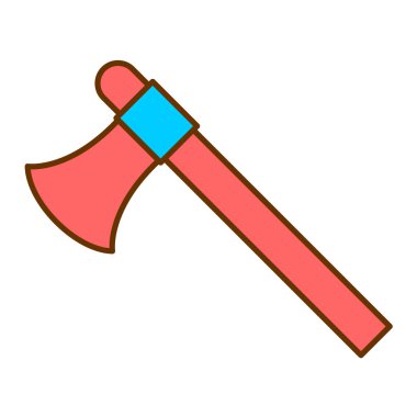 Balta simgesi. Ağlar için ahşap çekiç vektör simgelerinin karikatür çizimi