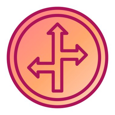 Yön ok simgesi vektörü. İnce çizgi işareti. izole edilmiş sınır sembolü çizimi