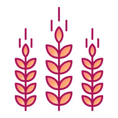 Buğday ikonu vektörü. İnce çizgi işareti. İzole edilmiş kontür sembolü gösterimi