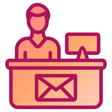 Posta zarflı adam, vektör illüstrasyonu