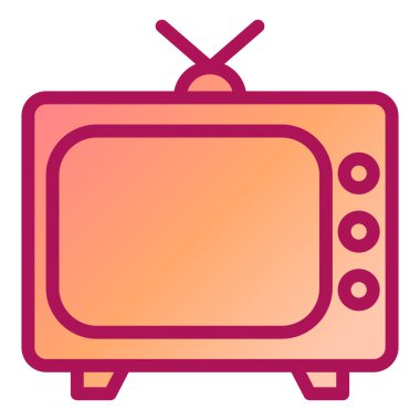 Televizyon ikonu. Web için televizyon vektör simgelerinin basit illüstrasyonu