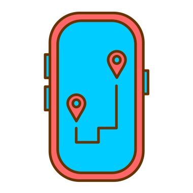GPS navigasyon konumu ikon vektörü. Cep telefonu işareti. izole edilmiş sınır sembolü çizimi
