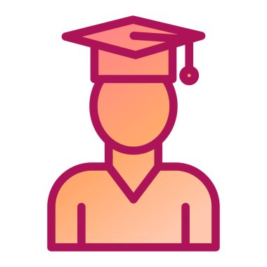 Mezuniyet ikonu vektörü. Mezuniyet şapkası tabelası. izole edilmiş sınır sembolü çizimi