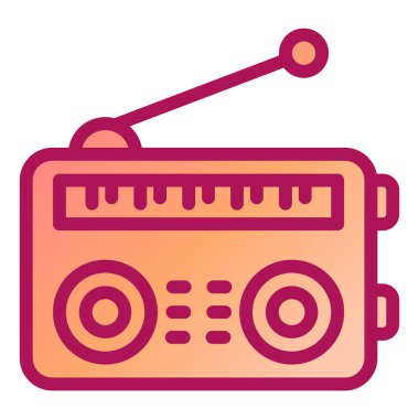 Radyo. Web simgesi basit illüstrasyon