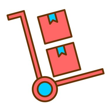 kutu vektör illüstrasyon tasarımı taşıyan servis kamyonu