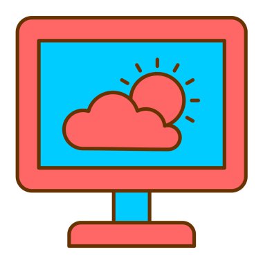 Bilgisayarda bulut. Web simgesi