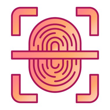 parmak izi vektör simgesi. Düz çizim. 10 saniye.