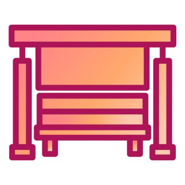 Otobüs Durağı Modern ikon vektör illüstrasyonu 