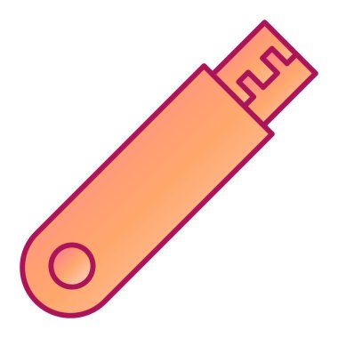 usb flash disk simge vektörü. İnce çizgi işareti. izole edilmiş sınır sembolü çizimi
