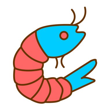 Karides simgesi vektör illüstrasyonu