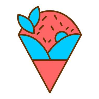 Dondurma simgesinin vektör illüstrasyonu