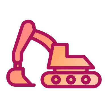 Kazı simgesi vektörü. Robotik kol işareti. izole edilmiş sınır sembolü çizimi