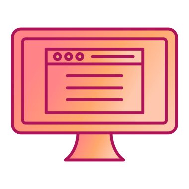 bilgisayar monitörü ikon vektör illüstrasyonu