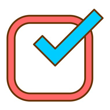 Beyaz arkaplanda izole edilmiş düz biçimdeki işaret simgesini işaretle.