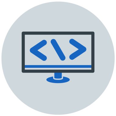 Kodlama. Web simgesi basit illüstrasyon