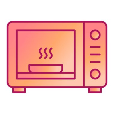 mikrodalga fırın ikonu vektörü. İnce çizgi işareti. izole edilmiş sınır sembolü çizimi