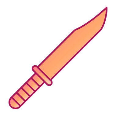 Kılıç simgesi. Bıçak vektör çiziminin karikatürü. izole kontur sembolü