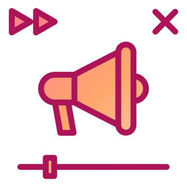 Megafon. Web simgesi basit illüstrasyon