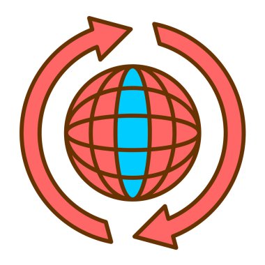 dünya haritası ikon vektör illüstrasyonu