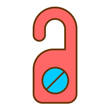 Otel kapı askı simge vektör çizim