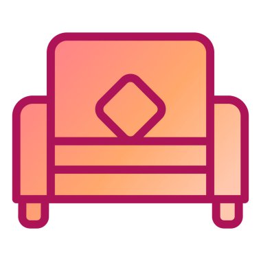 Kanepe. Web simgesi basit illüstrasyon