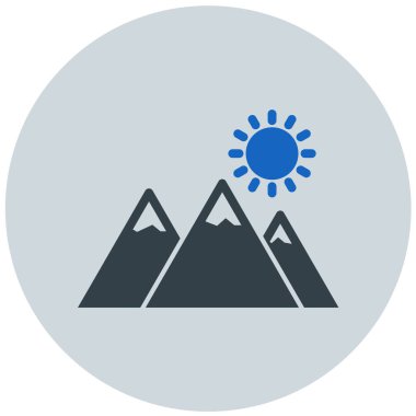 Dağlar. Web simgesi basit illüstrasyon