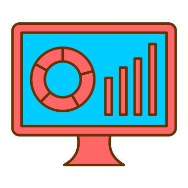 bilgisayar düz vektör simgesi