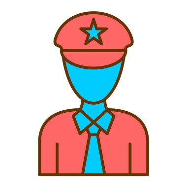 Polis memuru ikon vektör illüstrasyonu