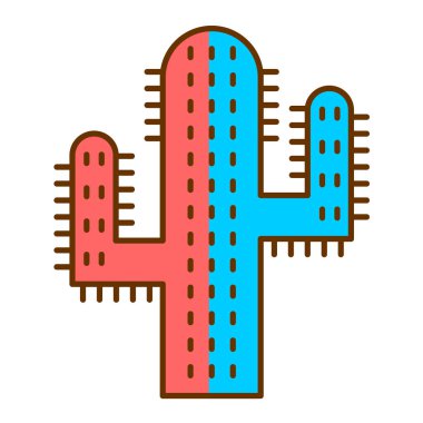 Kaktüs Simgesi Moda Tarzı İzole Arkaplan