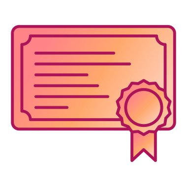 Diploma veya diploma ikonu. Web için madalya vektör simgelerinin özet çizimi