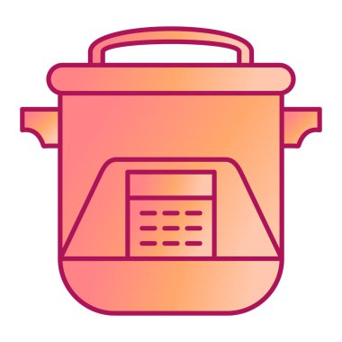 Tencere ikonu. Web için mutfak sobası vektör simgelerinin taslağı