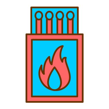 Ateş ve kibritlerin vektör çizimi