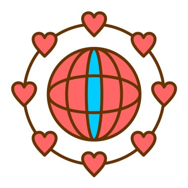 kalp ve aşk vektör çizimi tasarımı