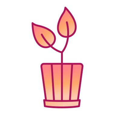 Çiçek vektör illüstrasyon tasarımı olan saksı