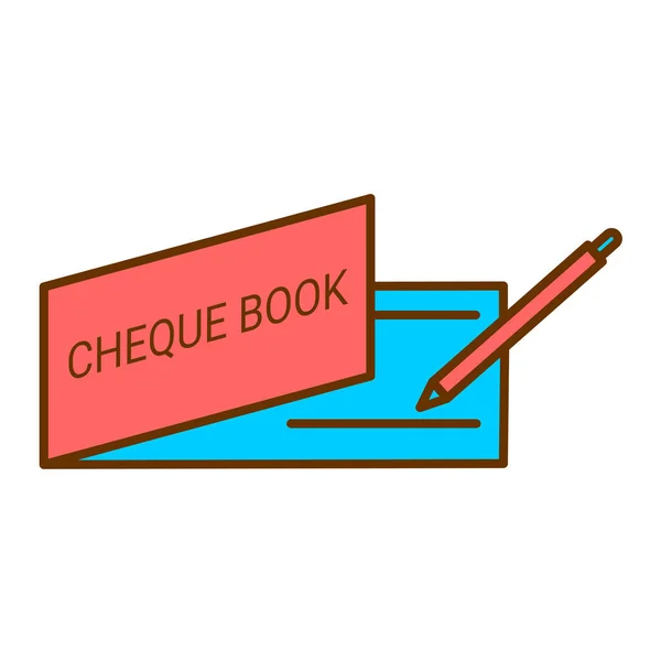 Vector Illustration Chequebook Icon — Stock Vector