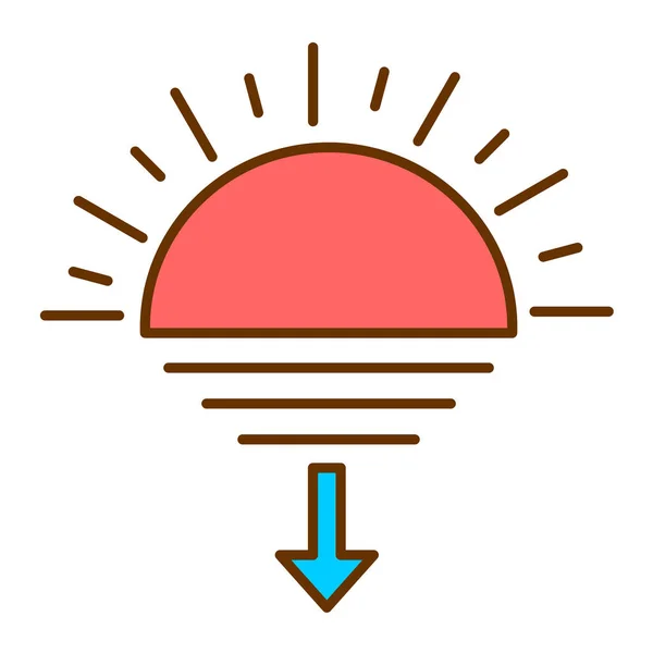 Sunset Modern Icon Vector Illustration — Stock Vector