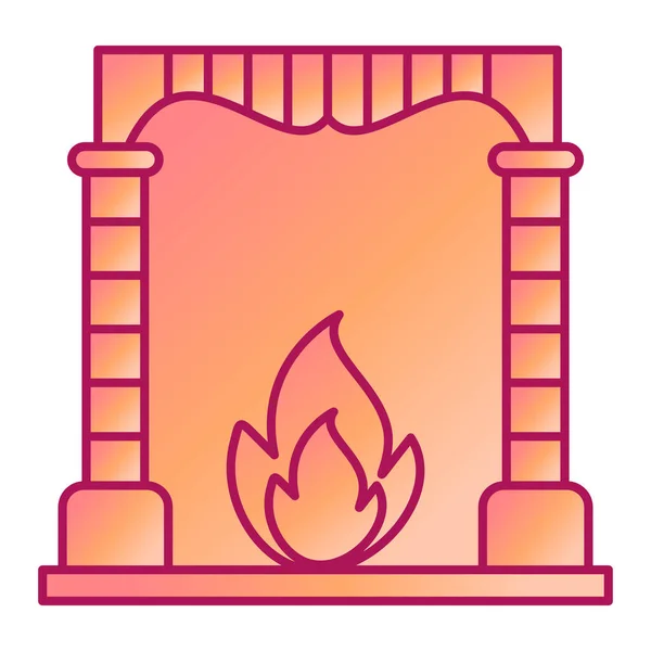 Kamin Mit Feuer Und Brennenden Kerzen Vektor Illustration Design — Stockvektor