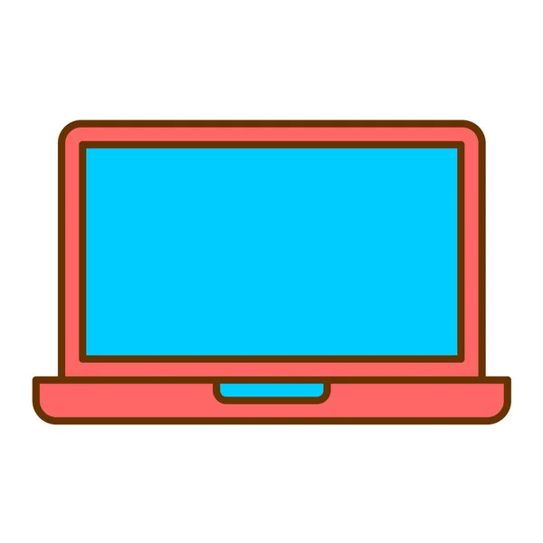 Laptop Computer Icon Flat Illustration Desktop Vector Icons Web Design — Stock Vector