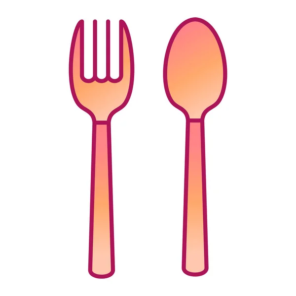 叉子和勺子图标矢量图形设计 — 图库矢量图片