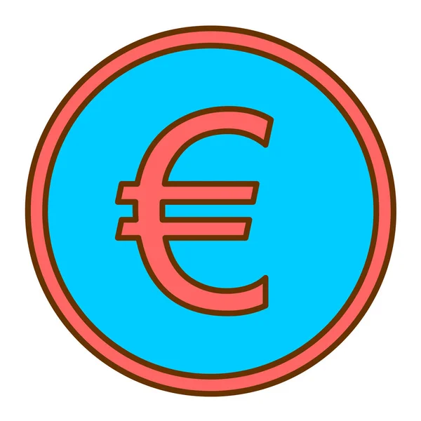 Ikona Euro Znak Modnym Stylu Odizolowane Tło — Wektor stockowy