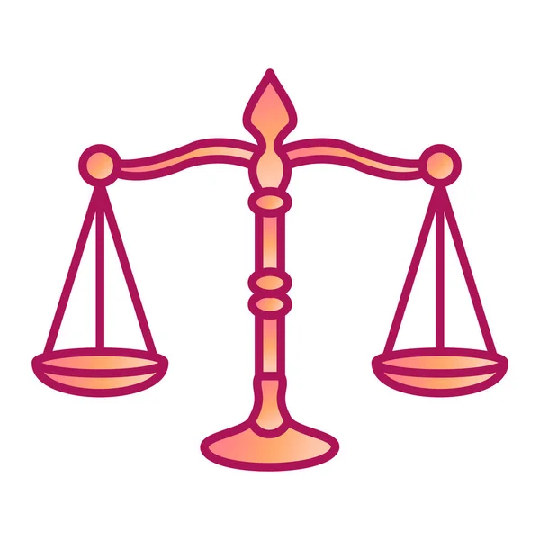 Právní Justiční Koncept Představovaný Ikonou Rovnováhy Obrys Vektorové Ilustrace Izolovaný — Stockový vektor